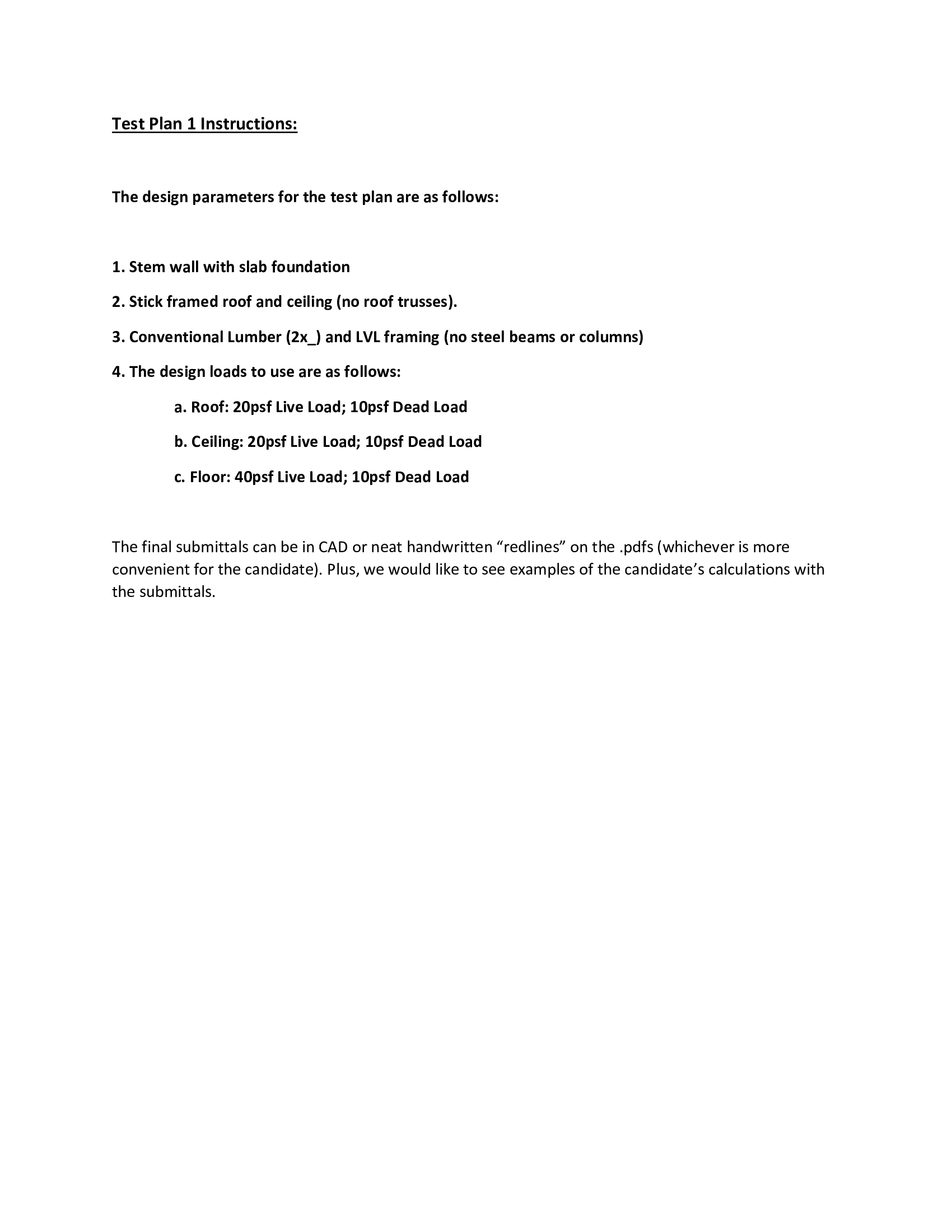 Test Plan 1 Instructions: FRONT ELEVATION 1 4 = 1