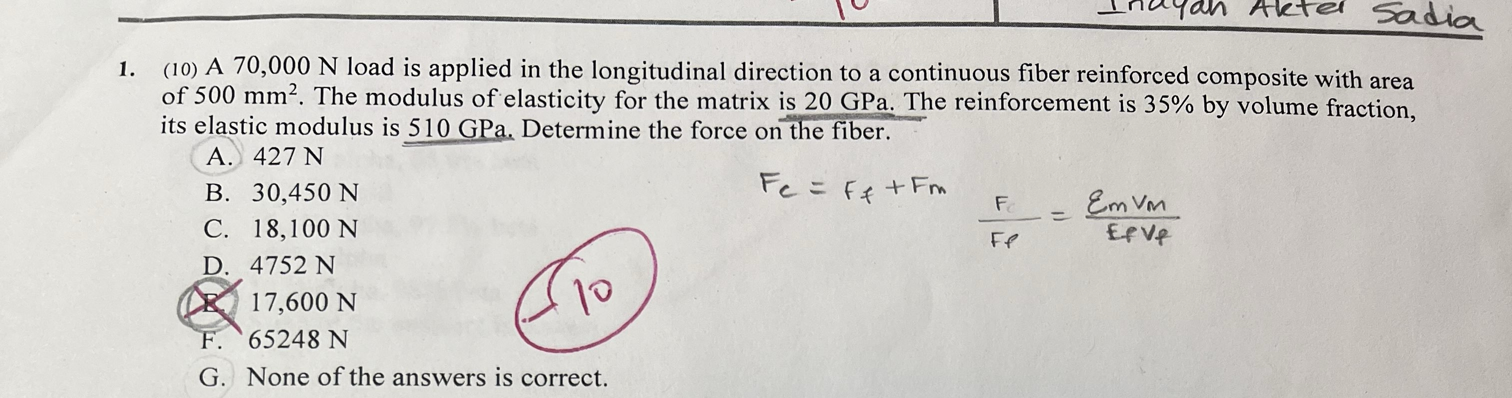 ( 1 0 ) A 7 0 , 0 0 0 N load is applied in the