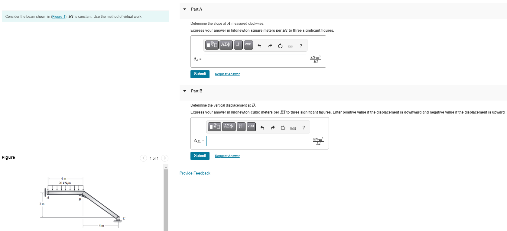 Part A Determine the slope at A measured