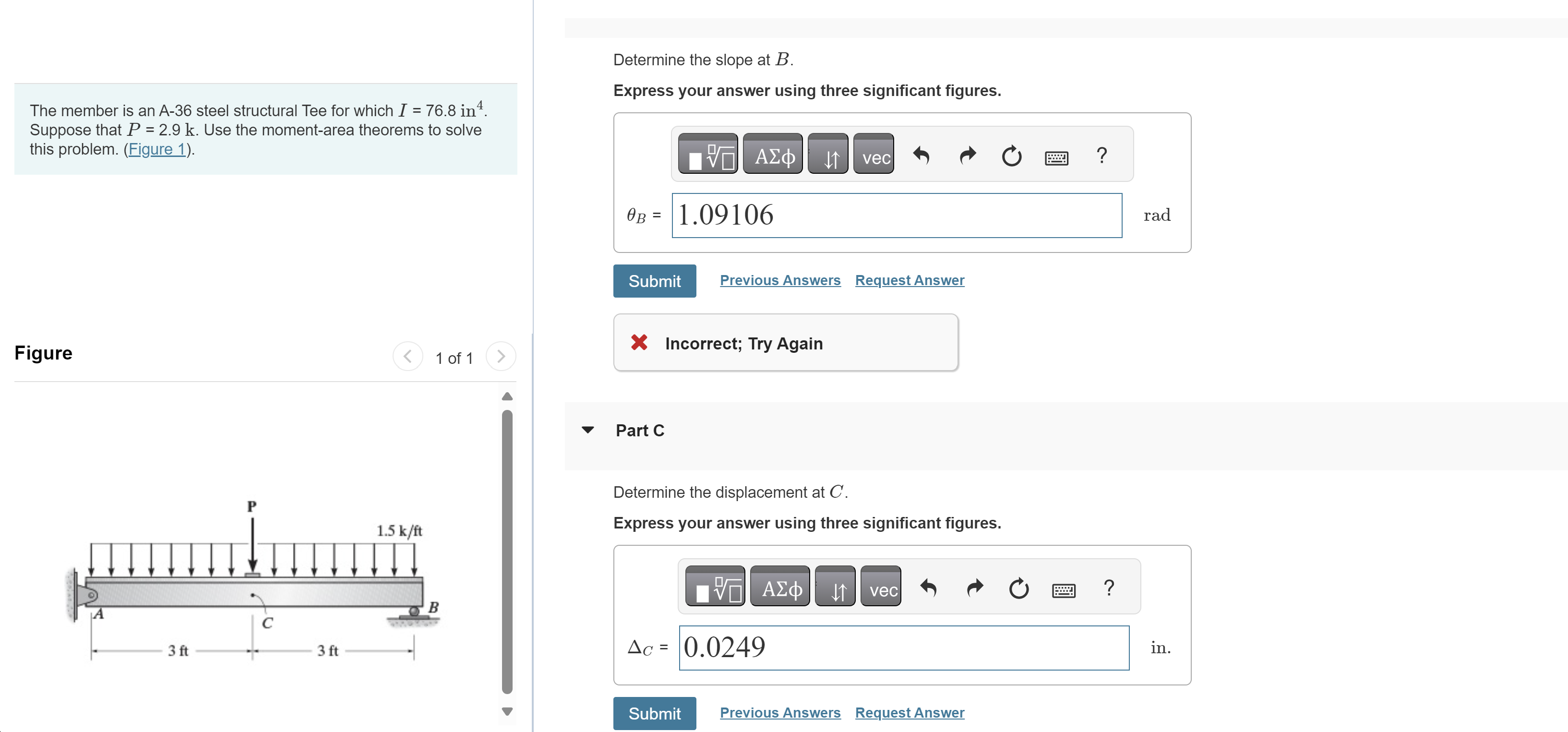 The member is an A - 3 6 steel structural Tee for