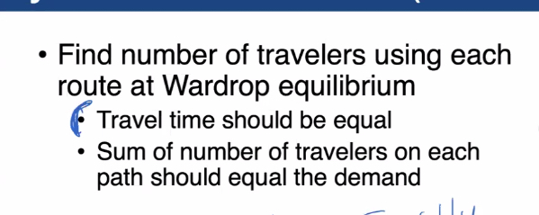 Find number of travelers using each route at