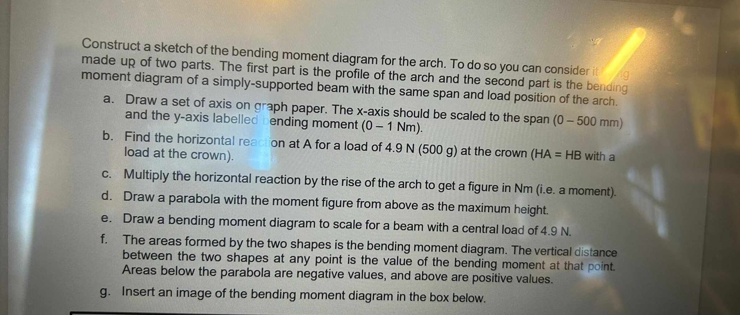 Construct a sketch of the bending moment diagram