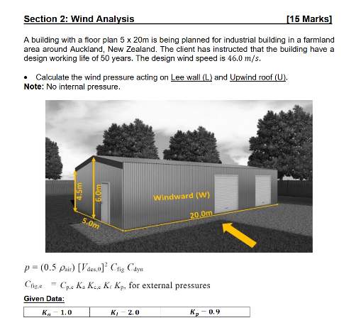 Section 2 : Wind Analysis [ 1 5 Marks ] A