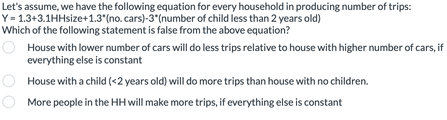 Let's assume, we have the following equation for