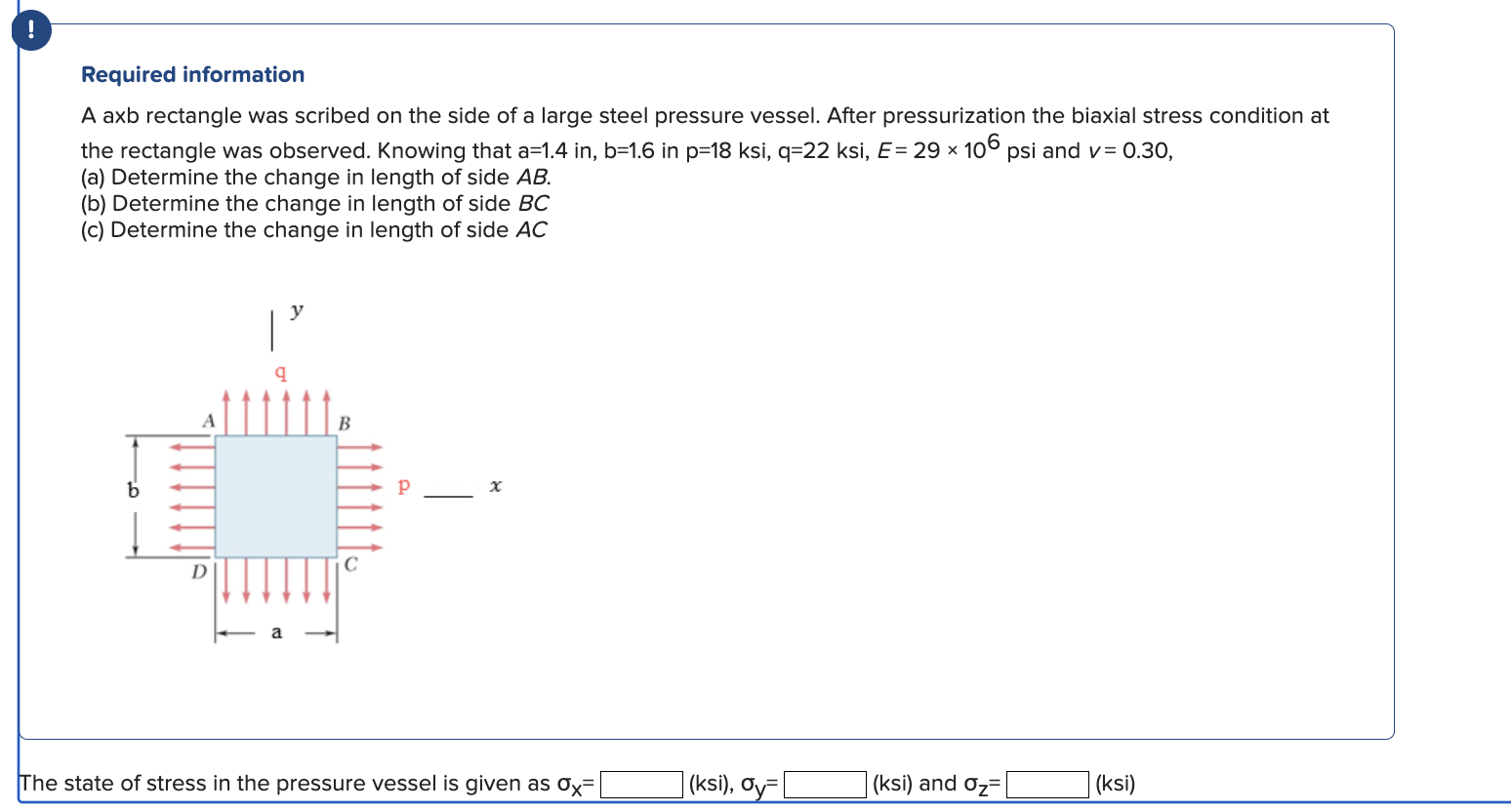 Required information A axb rectangle was scribed