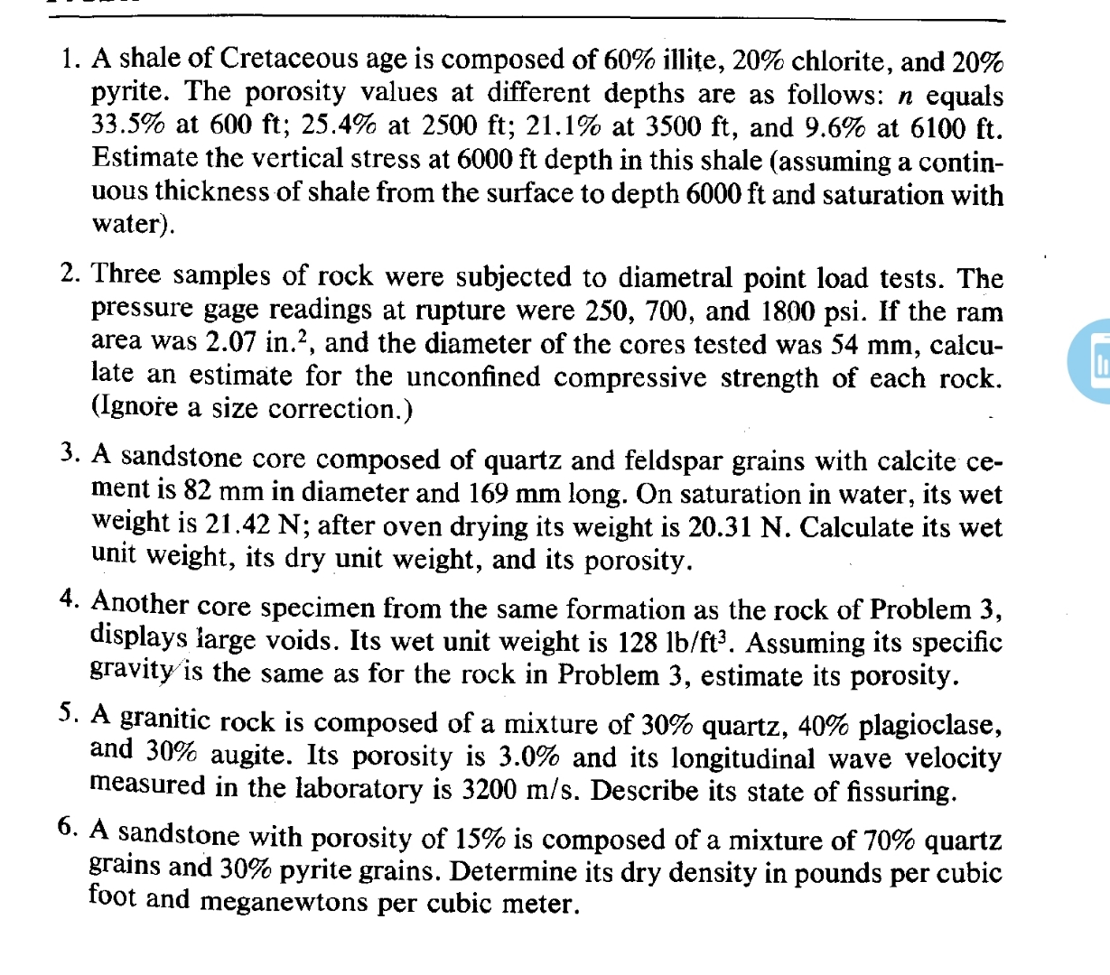 A shale of Cretaceous age is composed of 6 0 %