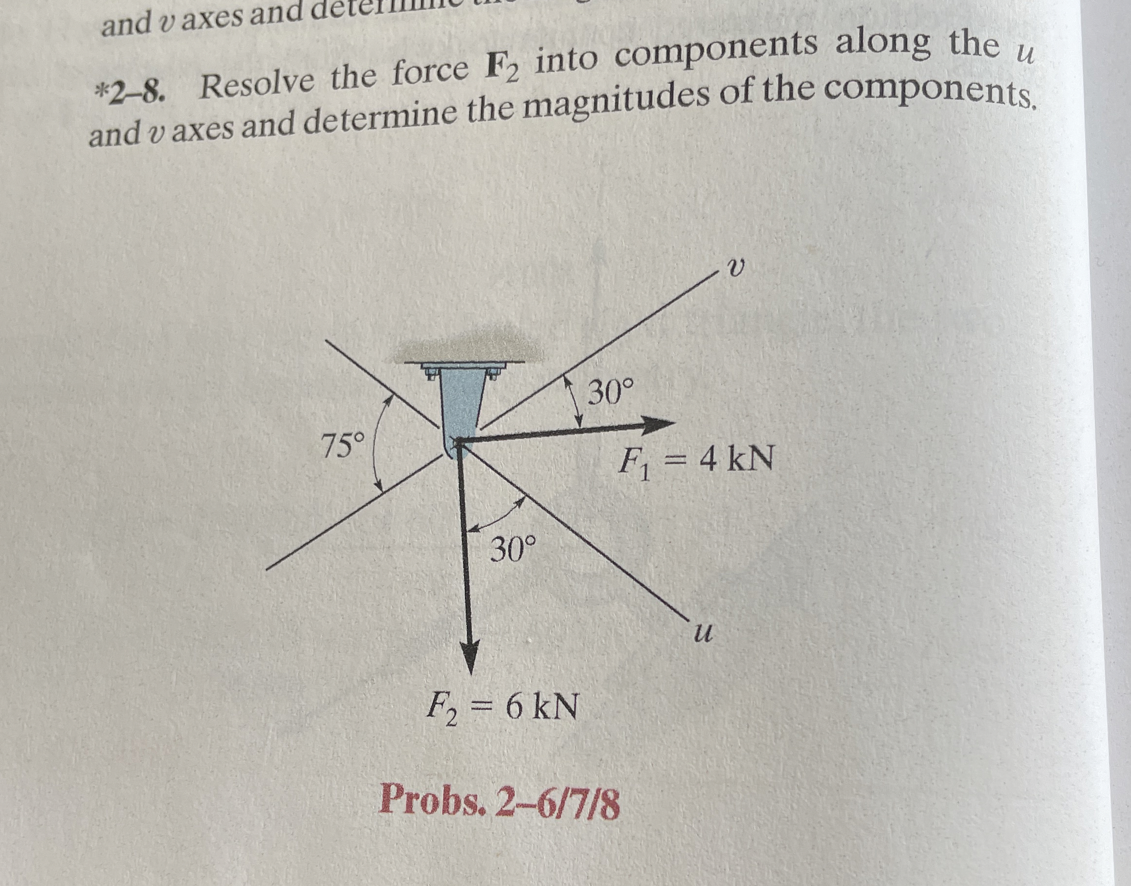 * 2 - 8 . Resolve the force F 2 into components