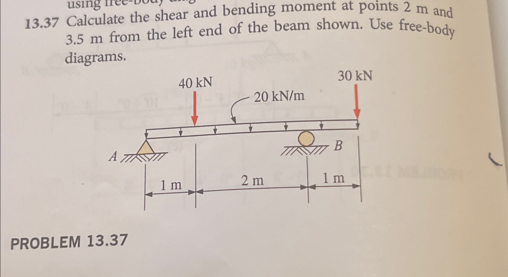 Draw a complete shear and bending moment diagram,