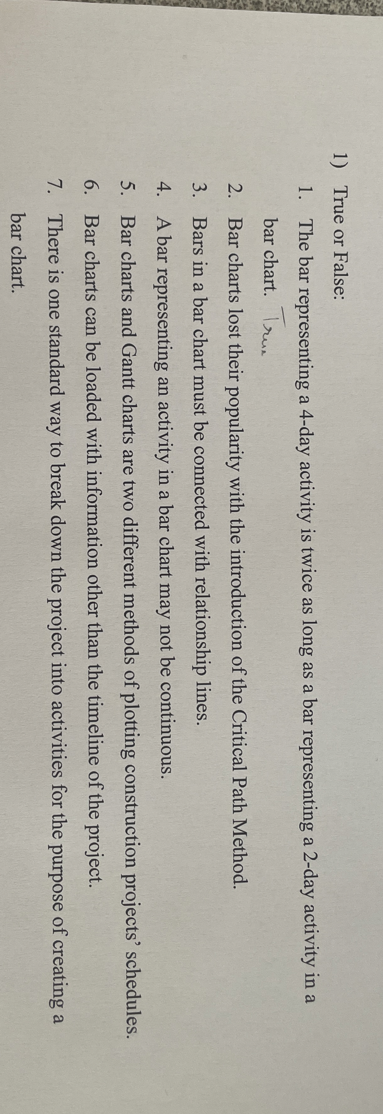 True or False: The bar representing a 4 - day
