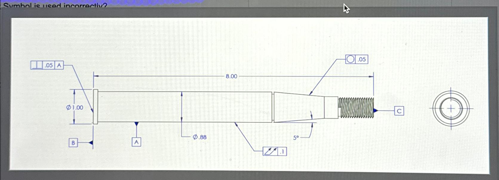What Symbol is used incorrectly? Select Answer