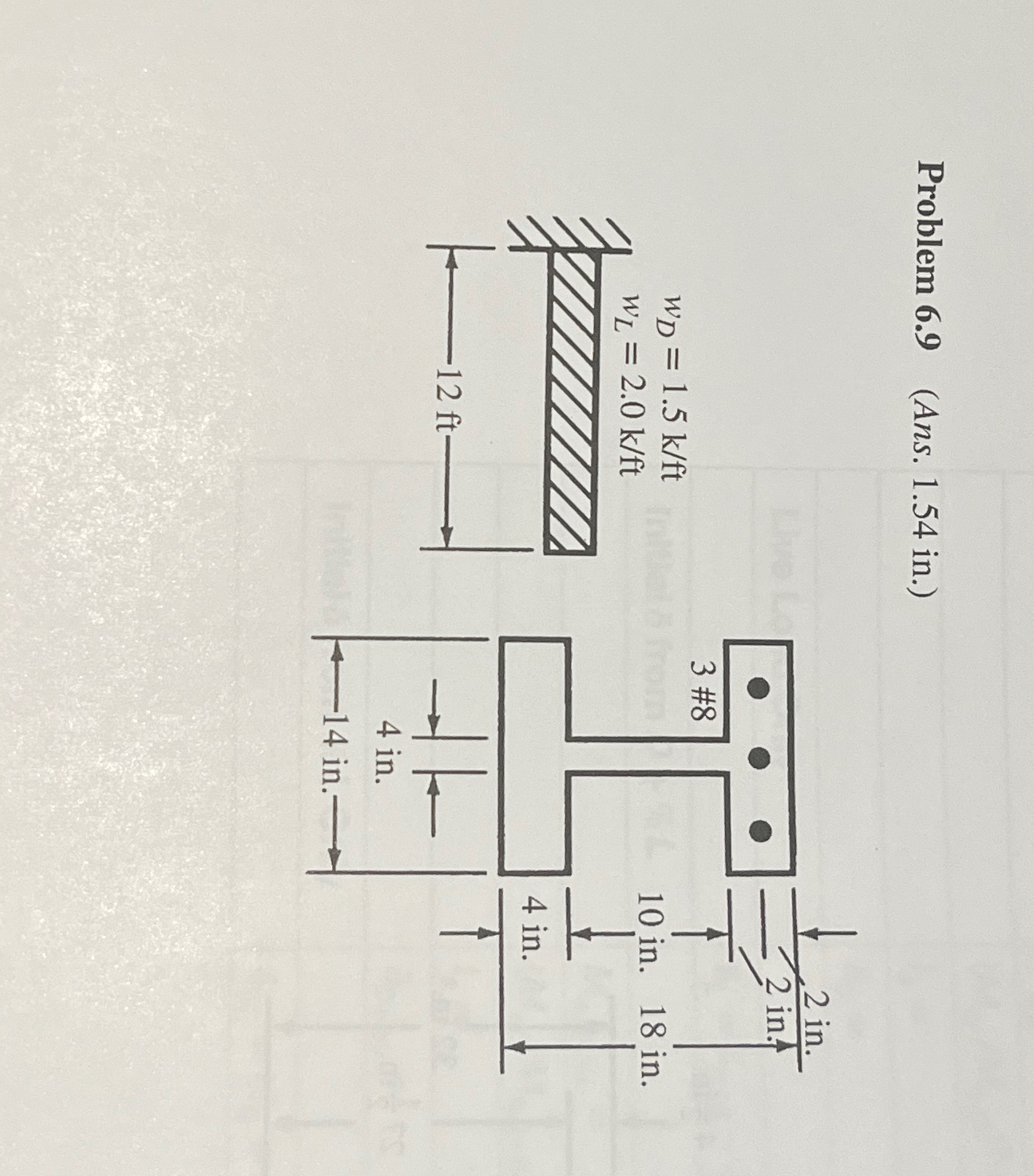 Problem 6 . 9 ( Ans . 1 . 5 4 in . )