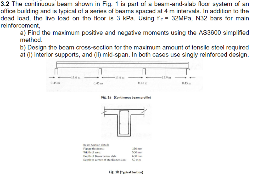 3 . 2 The continuous beam shown in Fig. 1 is part