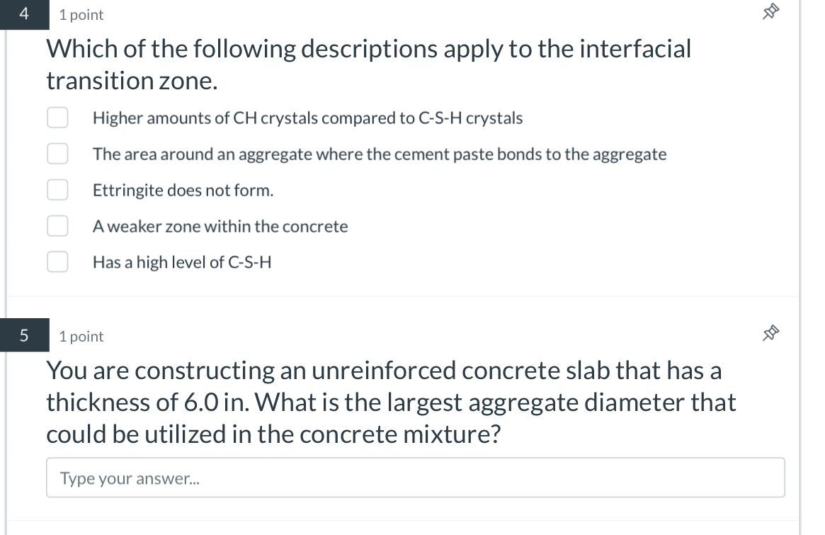 4 1 point Which of the following descriptions