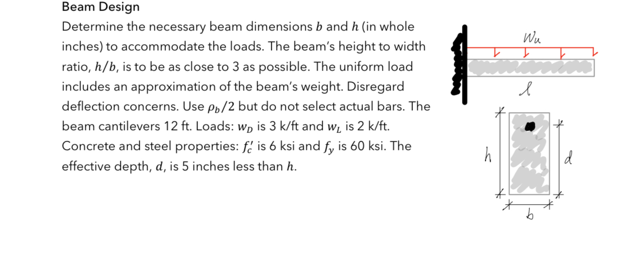 Beam Design Determine the necessary beam