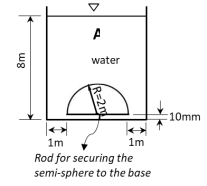 A semi - sphere is attached at the bottom of the