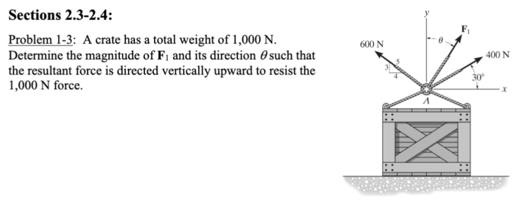 Sections 2 . 3 - 2 . 4 : Problem 1 - 3 : A crate