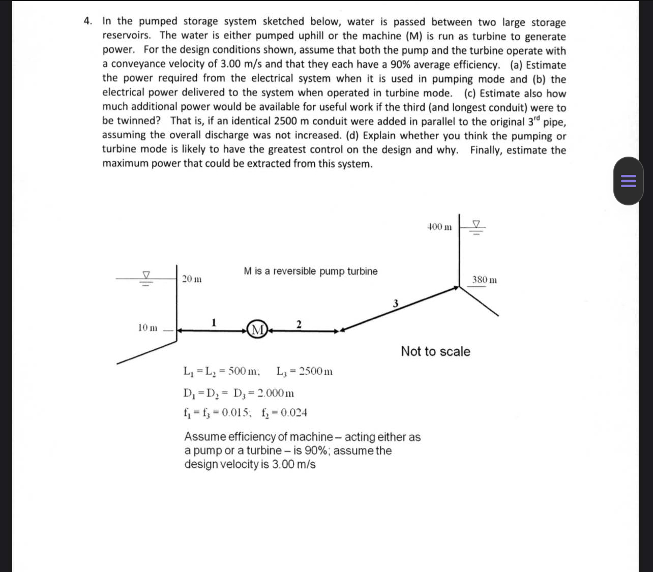 In the pumped storage system sketched below,