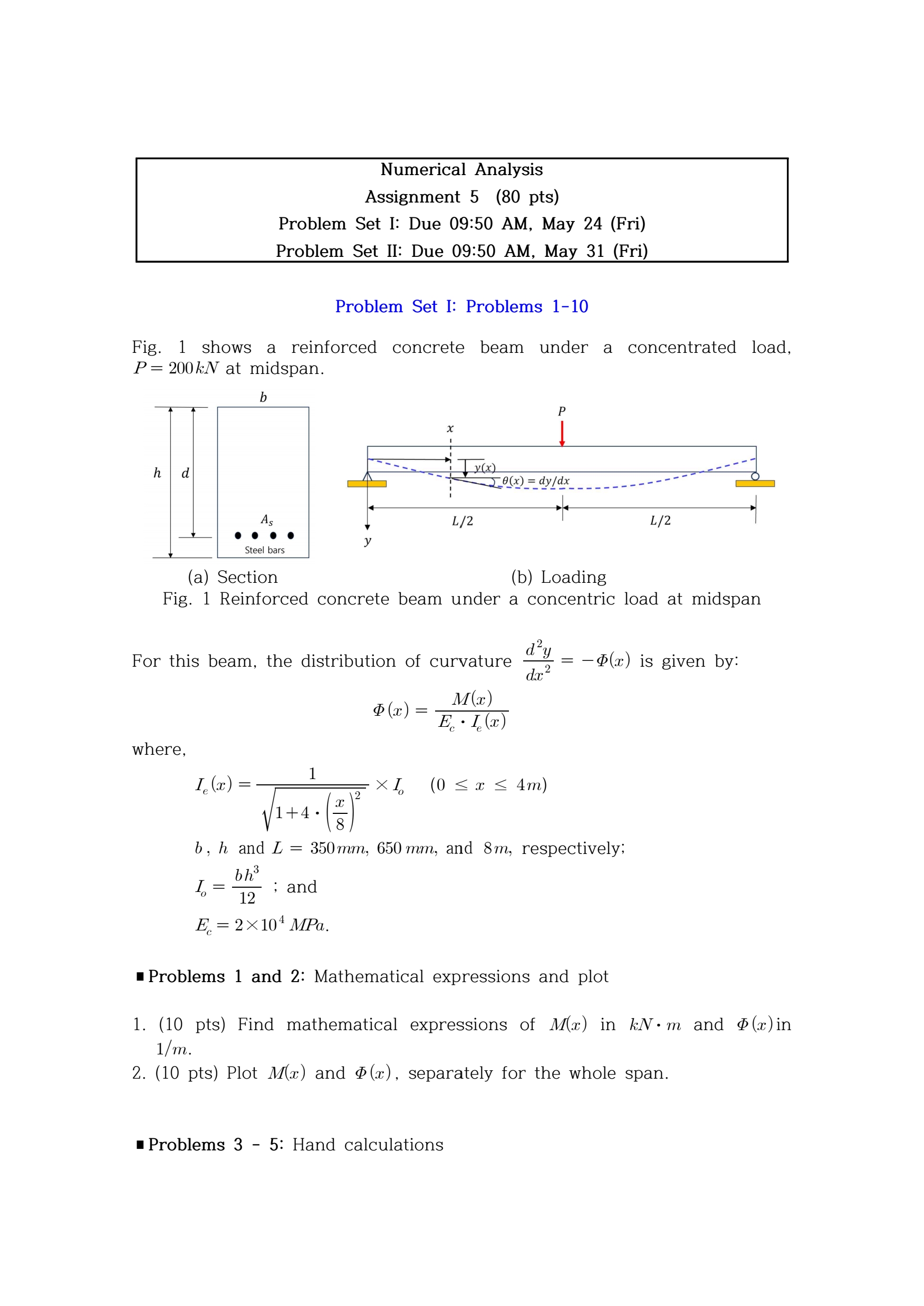 Numerical Analysis Assignment 5 ( 8 0 pts )