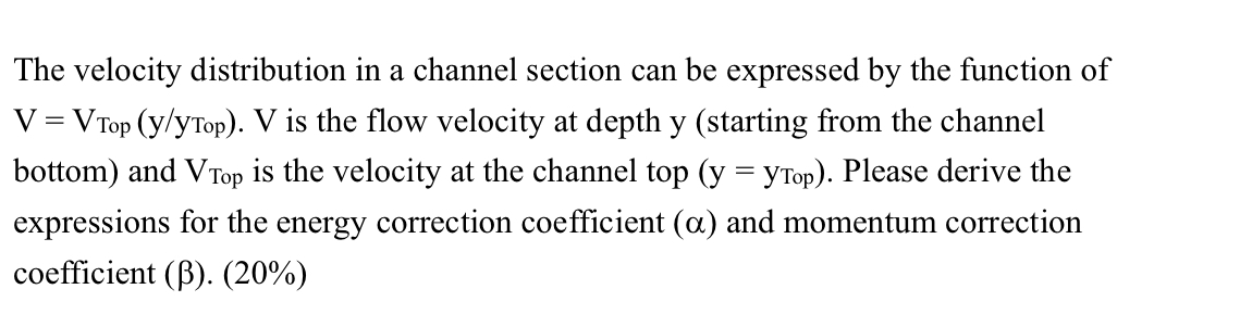 The velocity distribution in a channel section