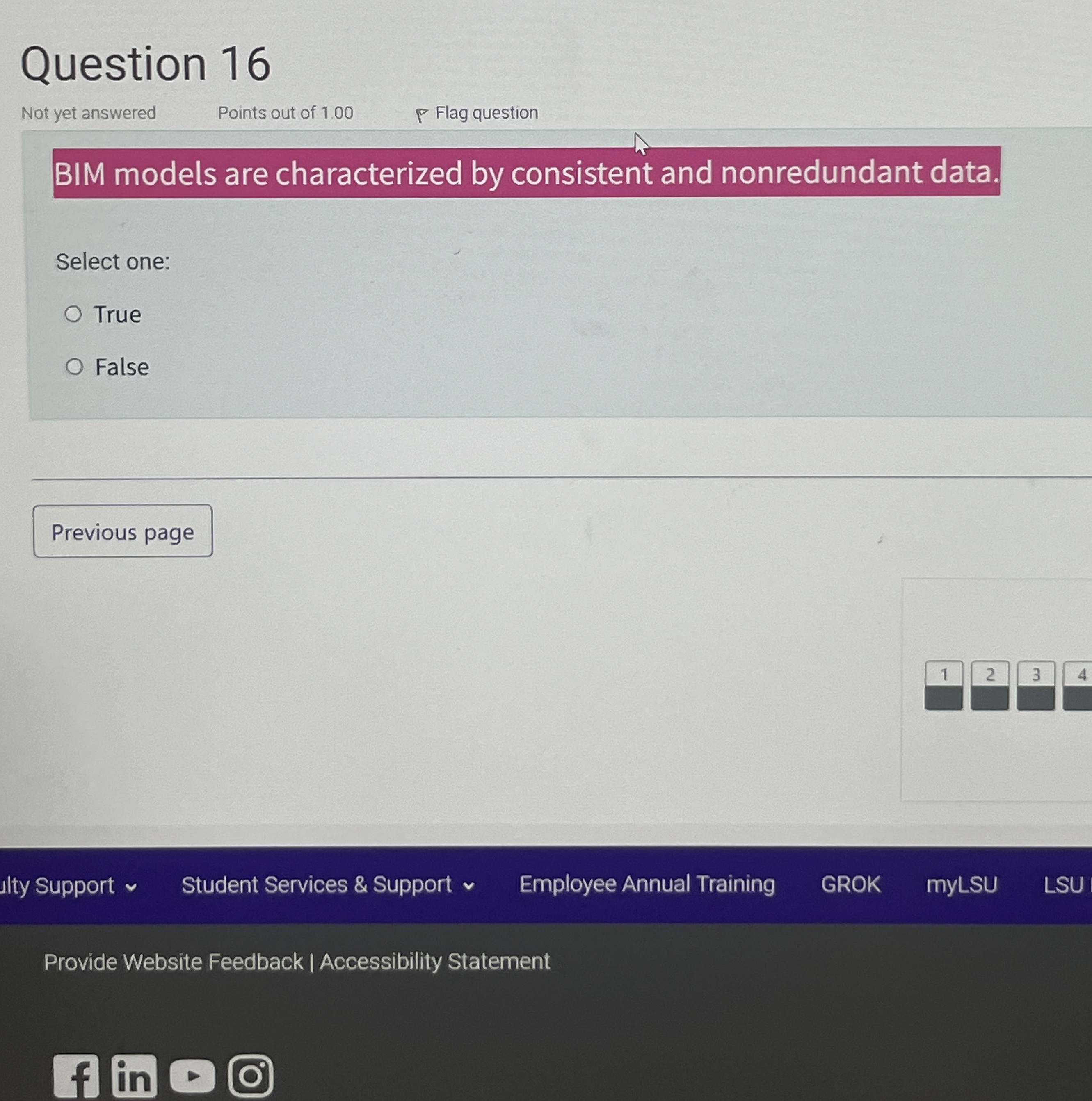 Question 1 6 BIM models are characterized by