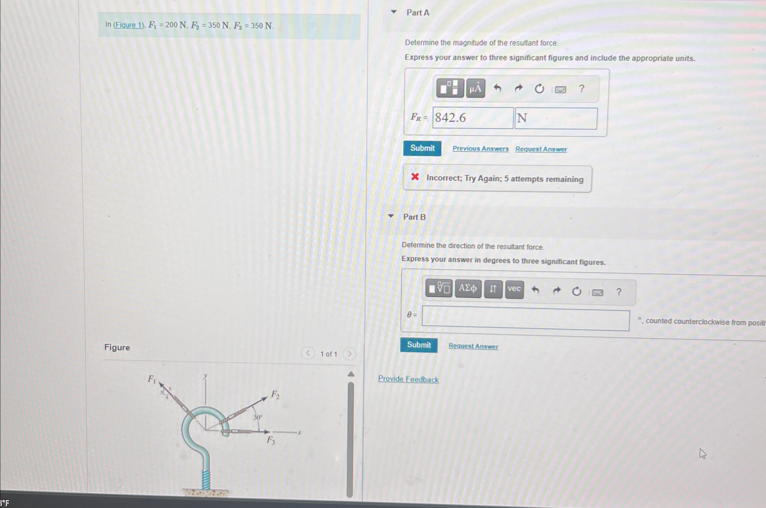 l n ( Figure 1 ) , F 1 = 2 0 0 N , F 2 = 3 5 0 N