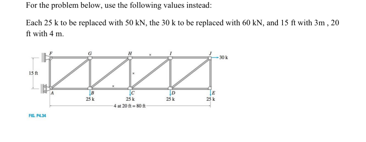 For the problem below, use the following values