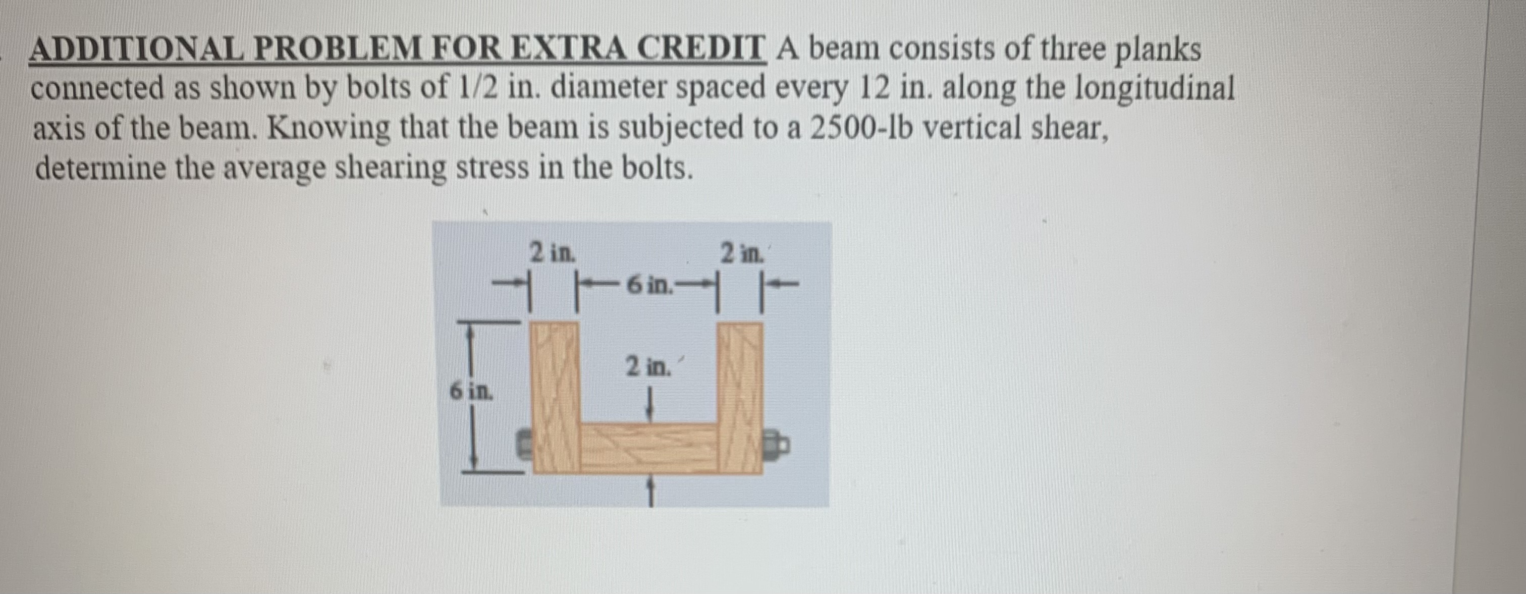 ADDITIONAL PROBLEM FOR EXTRA CREDIT A beam