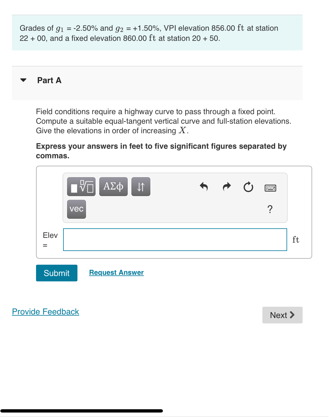 Grades of g 1 = - 2 . 5 0 % and g 2 = + 1 . 5 0 %
