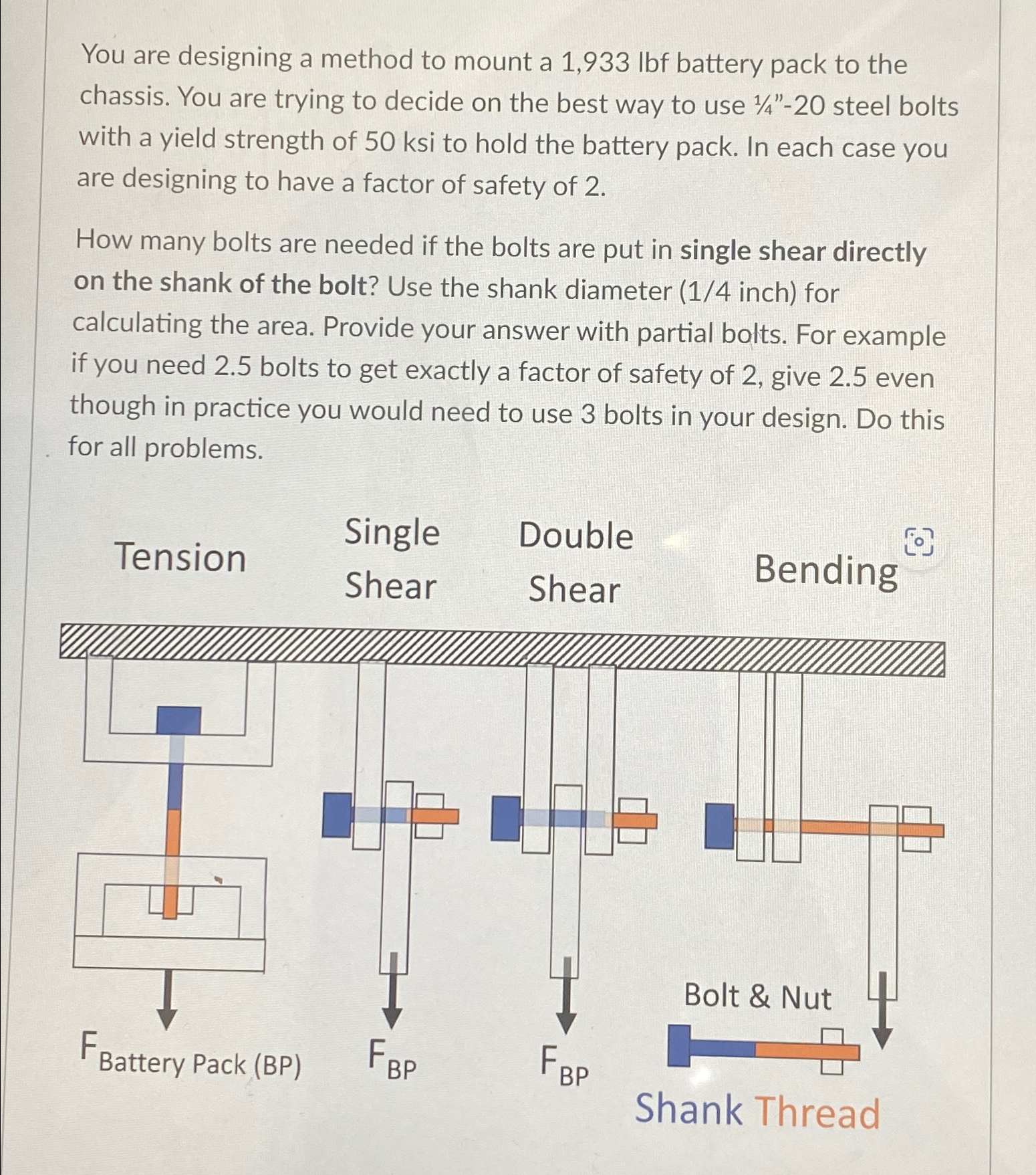 You are designing a method to mount a 1 , 9 3 3