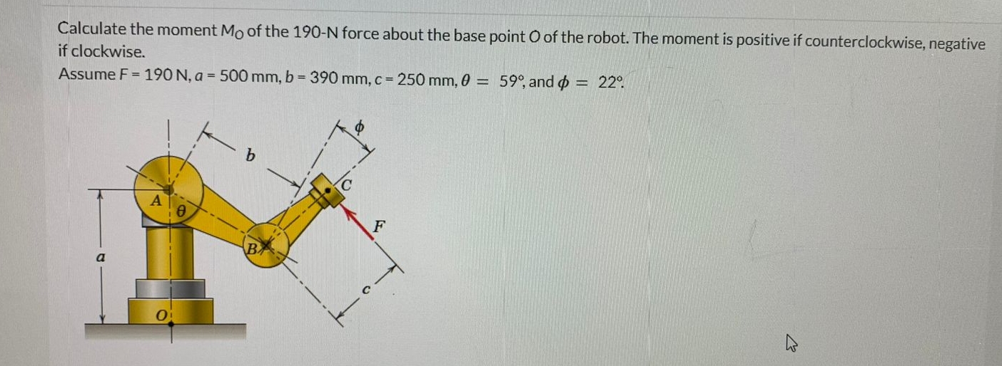 Calculate the moment M O of the 1 9 0 - N force