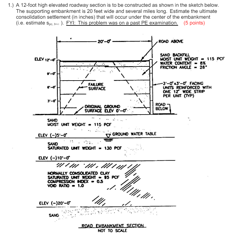 1 . ) A 1 2 - foot high elevated roadway section