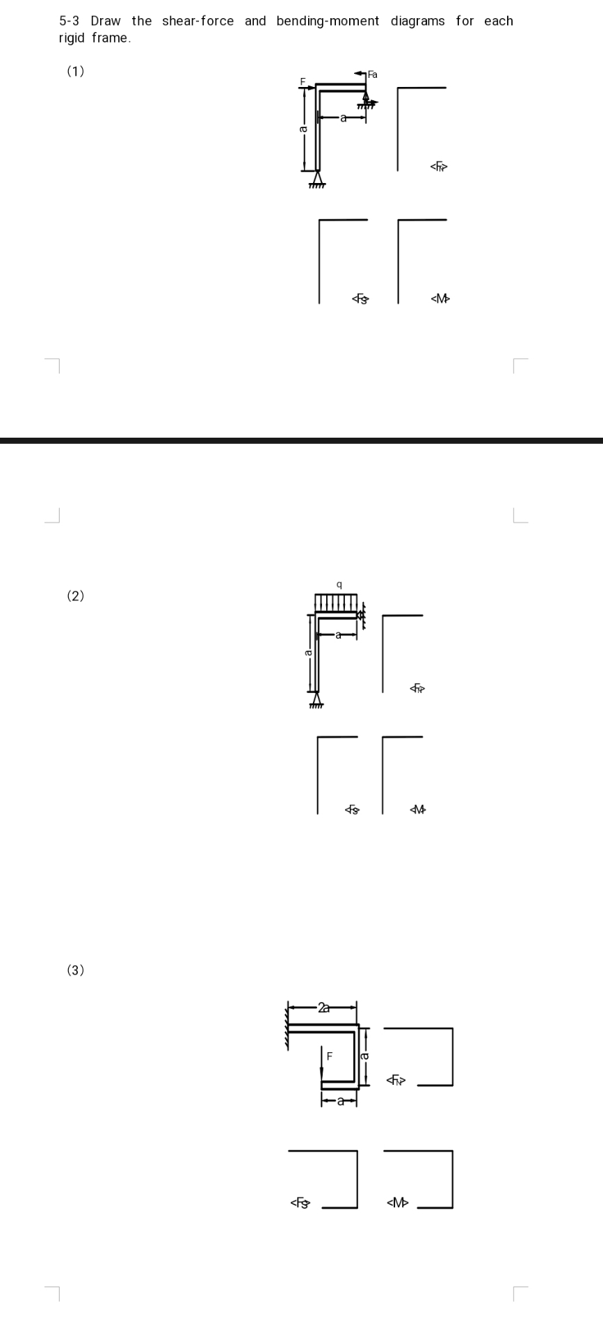 5 - 3 Draw the shear - force and bending - moment