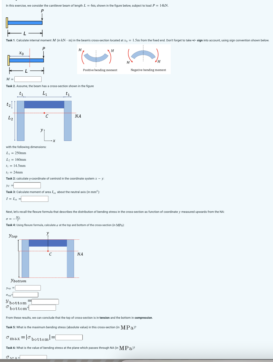 In this exercise, we consider the cantilever beam