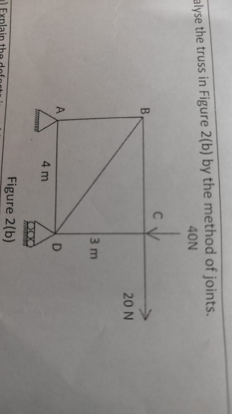 alyse the truss in Figure 2 ( b ) by the method
