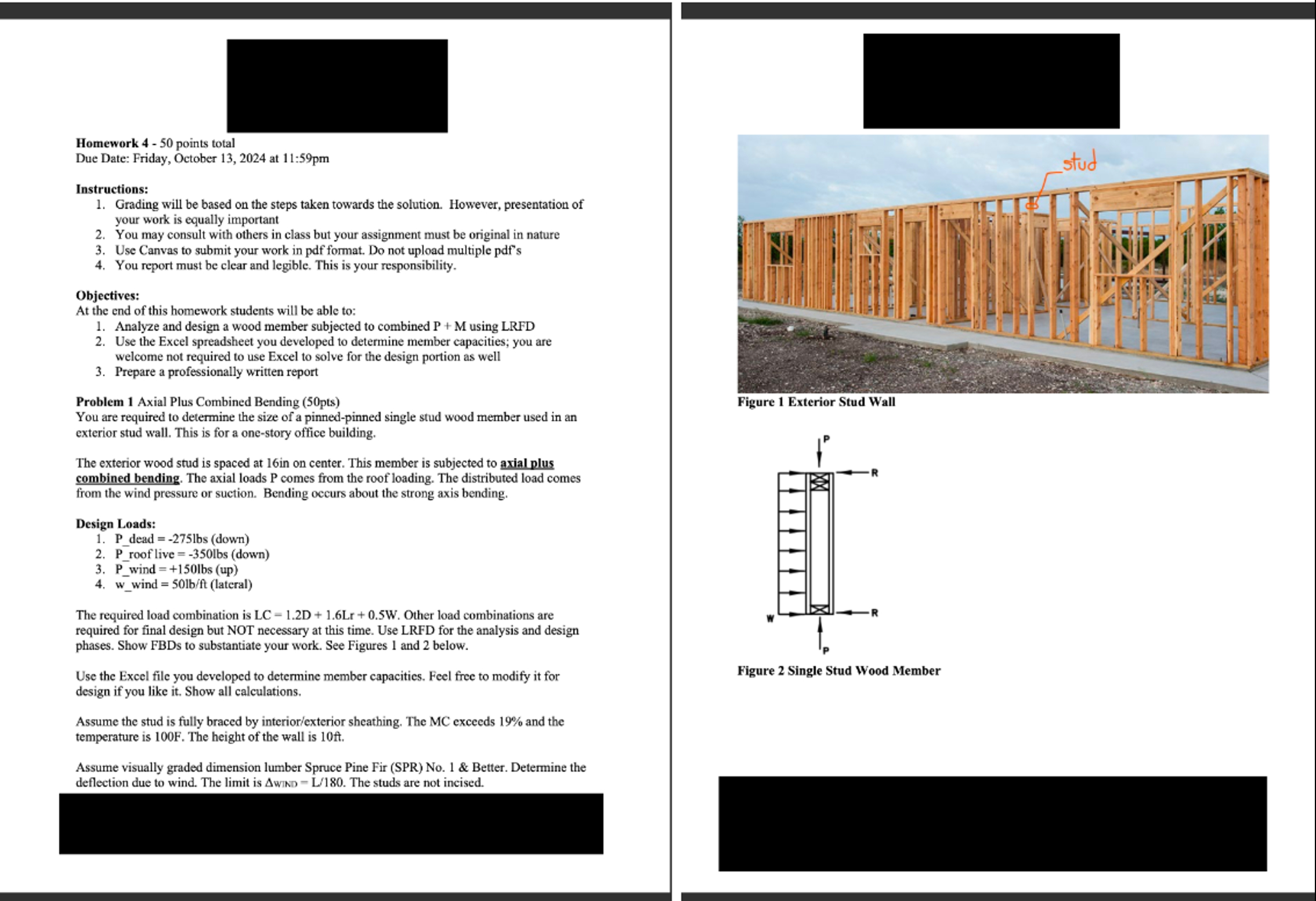 Homework 4 - 5 0 points total Due Date: Friday,