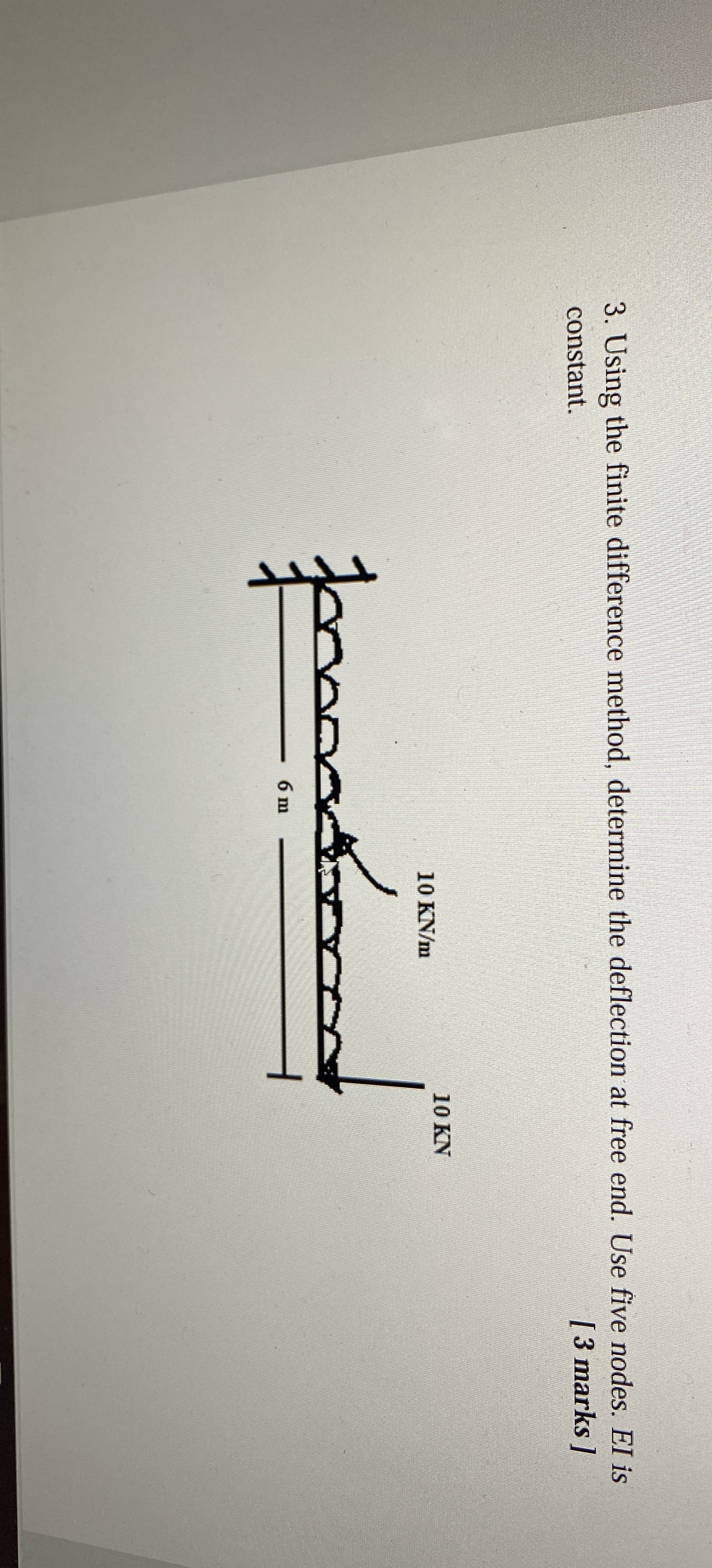 Using the finite difference method, determine the