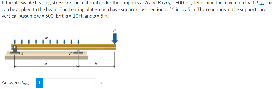 If the allowable bearing stress for the material
