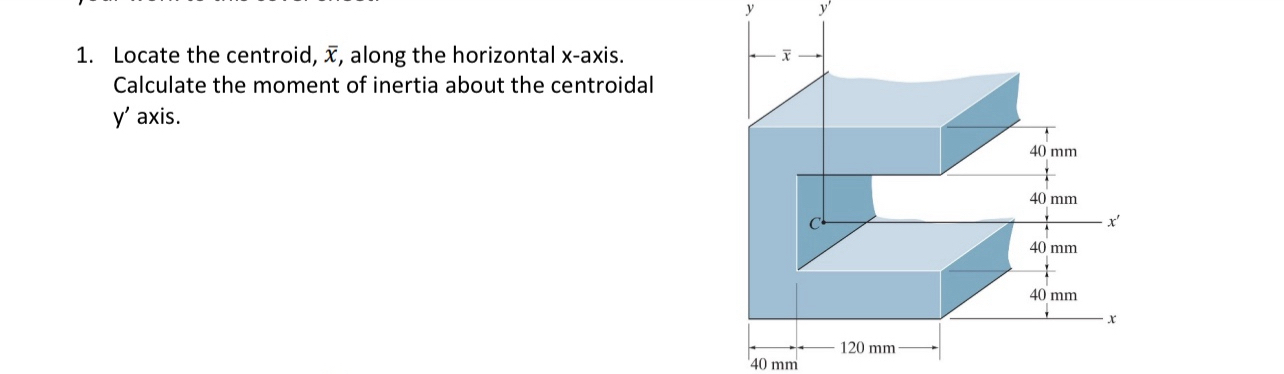 Locate the centroid, x , along the horizontal x -