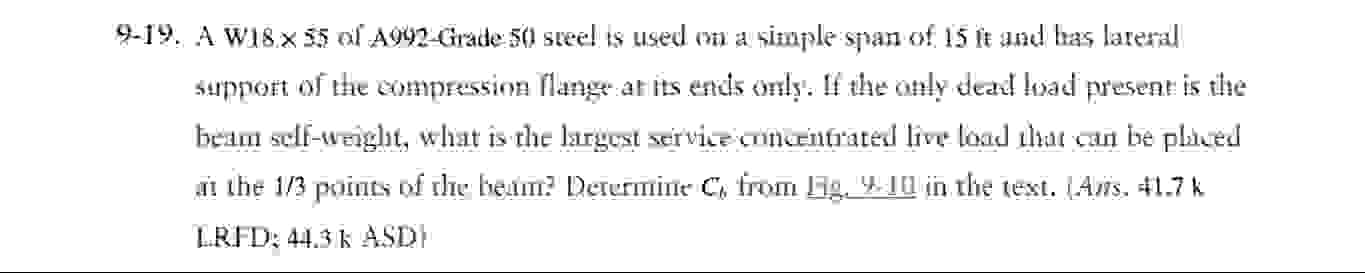 Problem 9 - 1 9 Do only LRFD . Address only