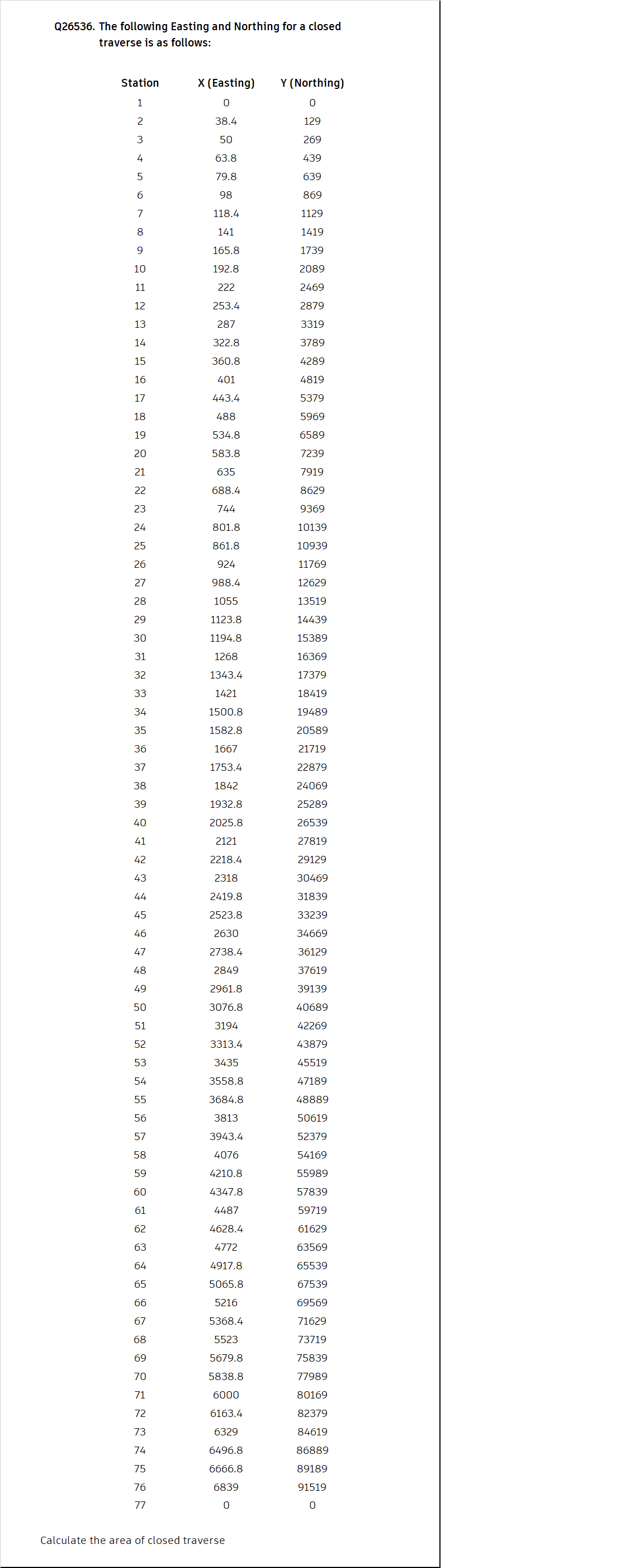 Advance MathQ 2 6 5 3 6 . The following Easting