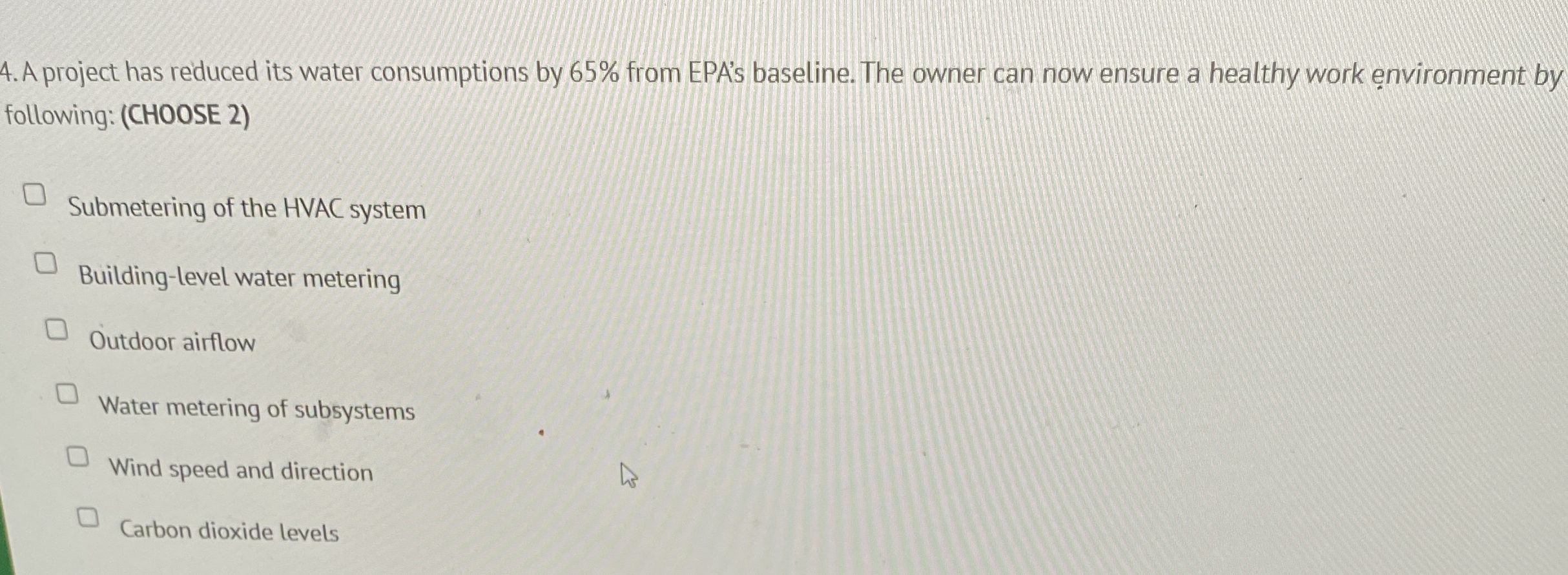 A project has reduced its water consumptions by 6