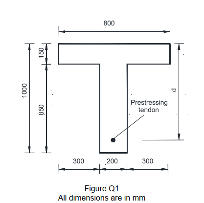 A pretensioned simply supported concrete beam is