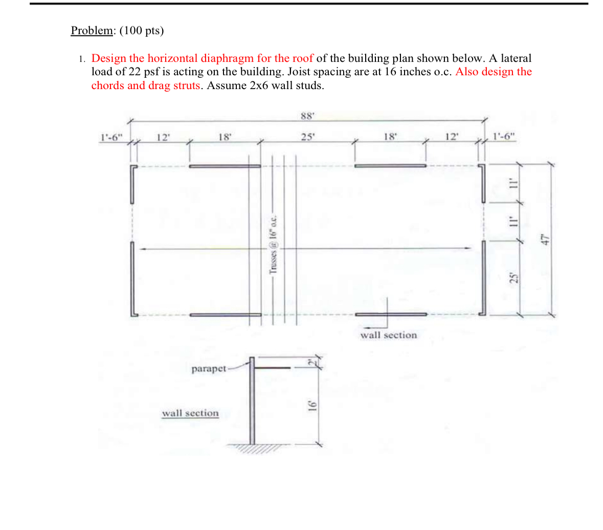 Problem: ( 1 0 0 pts ) Design the horizontal