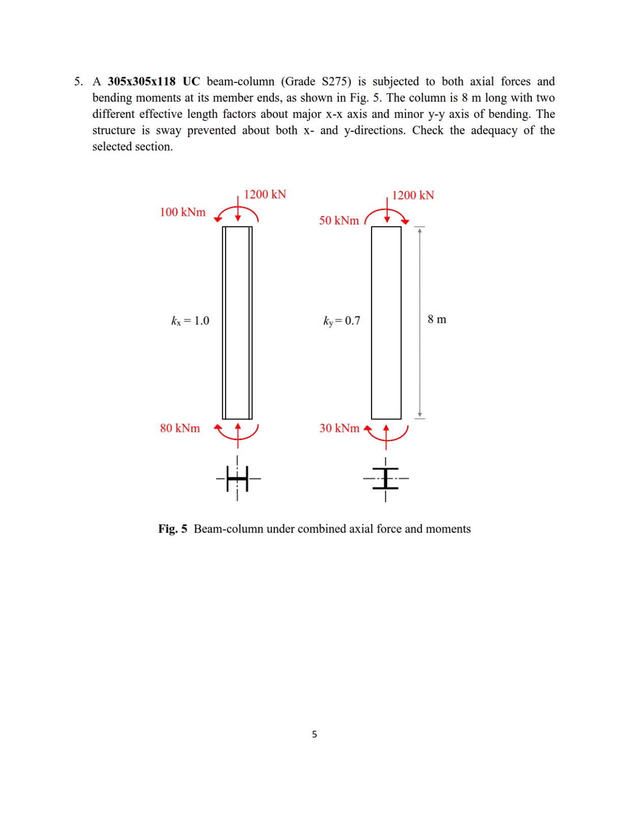 A 3 0 5 x 3 0 5 x 1 1 8 UC beam - column ( Grade