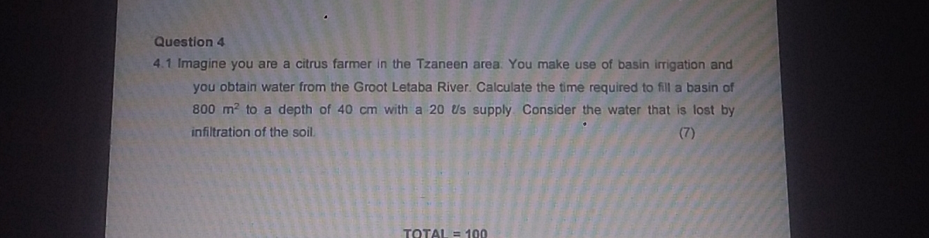 Question 4 4 . 1 Imagine you are a citrus farmer