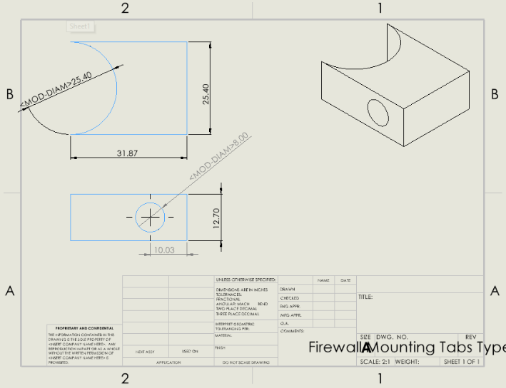 i need help making a mount given mounting tabs .