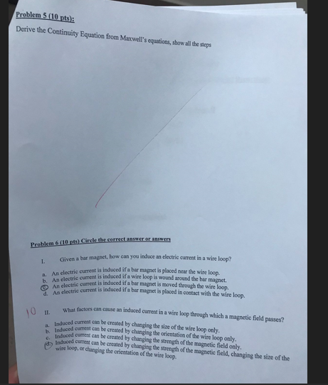 Problem 5(10pts): \ Derive the Continuity