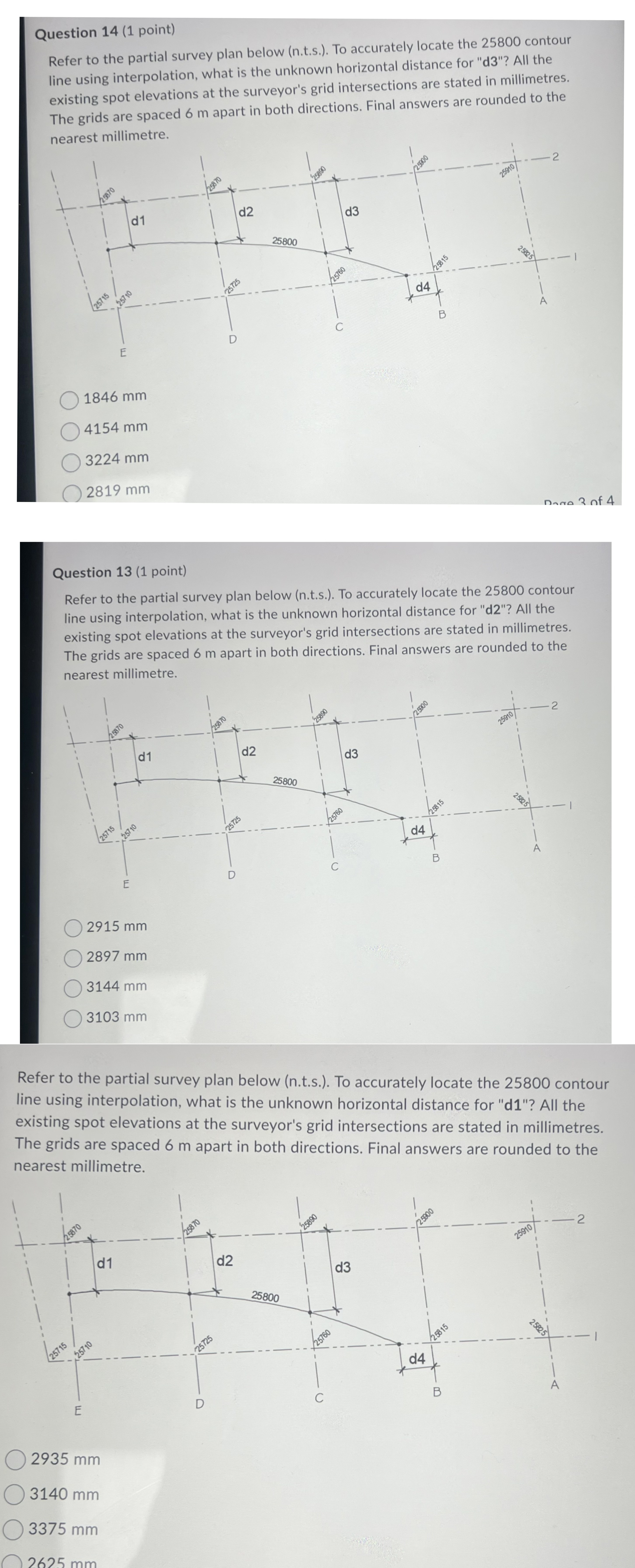 Refer to the partial survey plan below ( n . t .