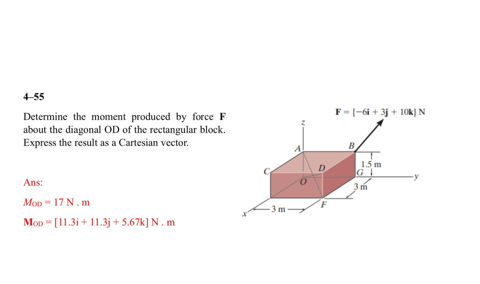 4 - 5 5 Determine the moment produced by force F