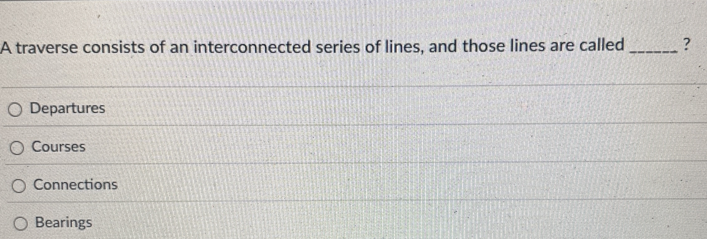 A traverse consists of an interconnected series